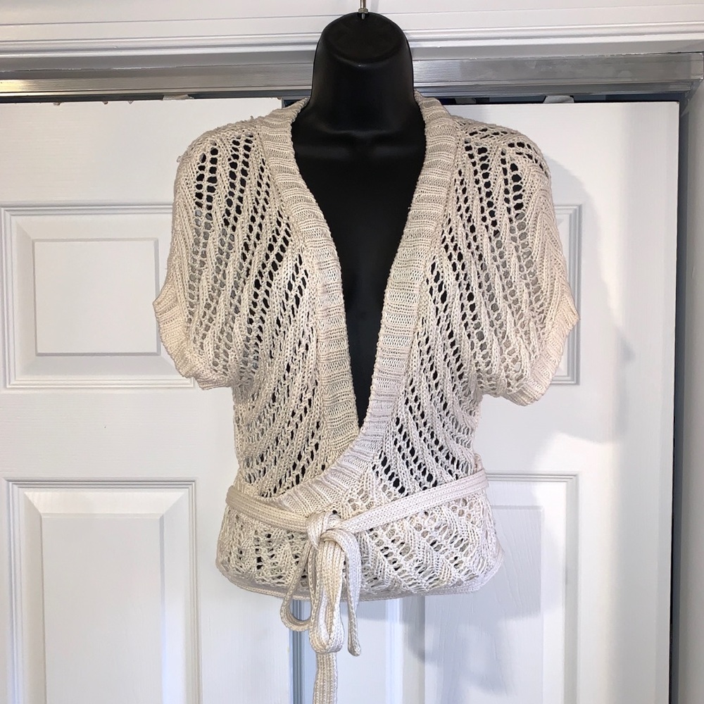 Adorable CROCHET wrap cardigan SWEATER